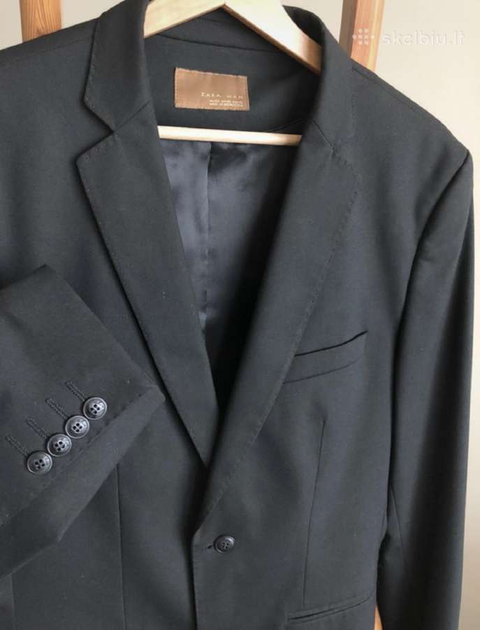 Zara Man juodas M dydžio kostiumas
