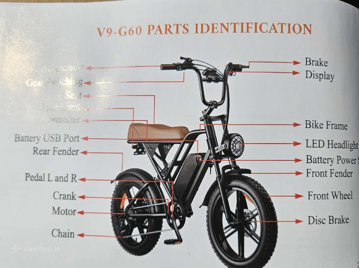 Elektrinis dviratis Ook - Tek V9-g60 Amyet V9-g60 - nuotraukos Nr. 13