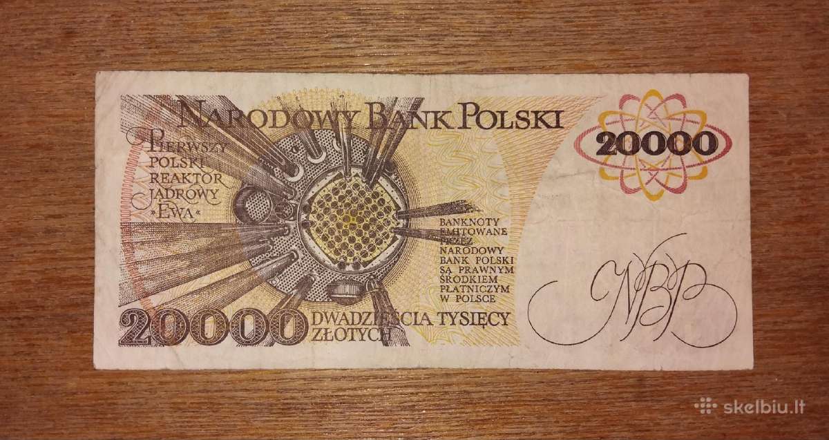 Lenkijos 20.000 zlotų banknotas - nuotraukos Nr. 2