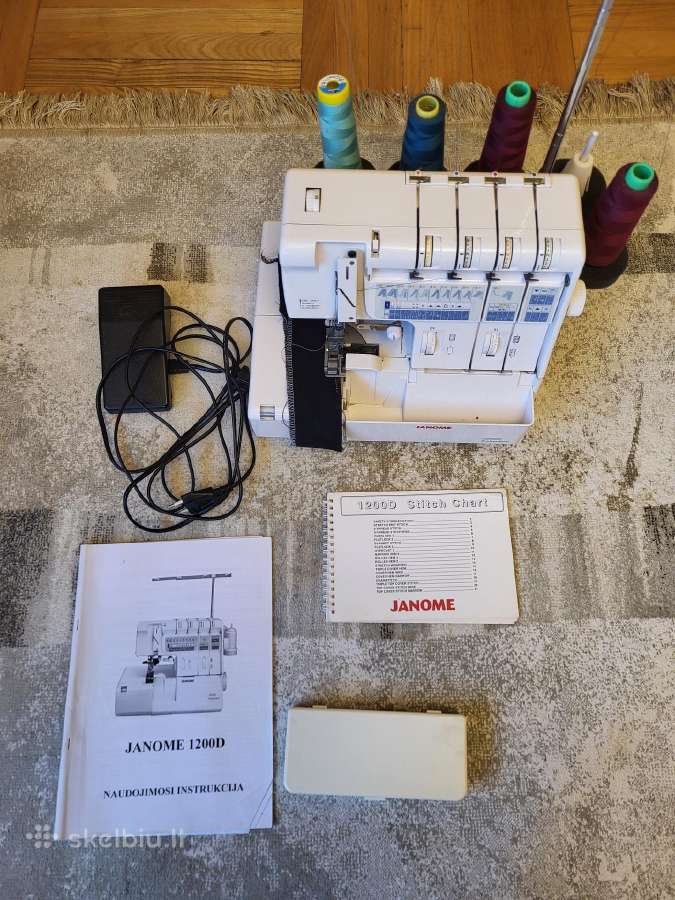 Overlokas ir plokščiasiūlė Janome 1200d