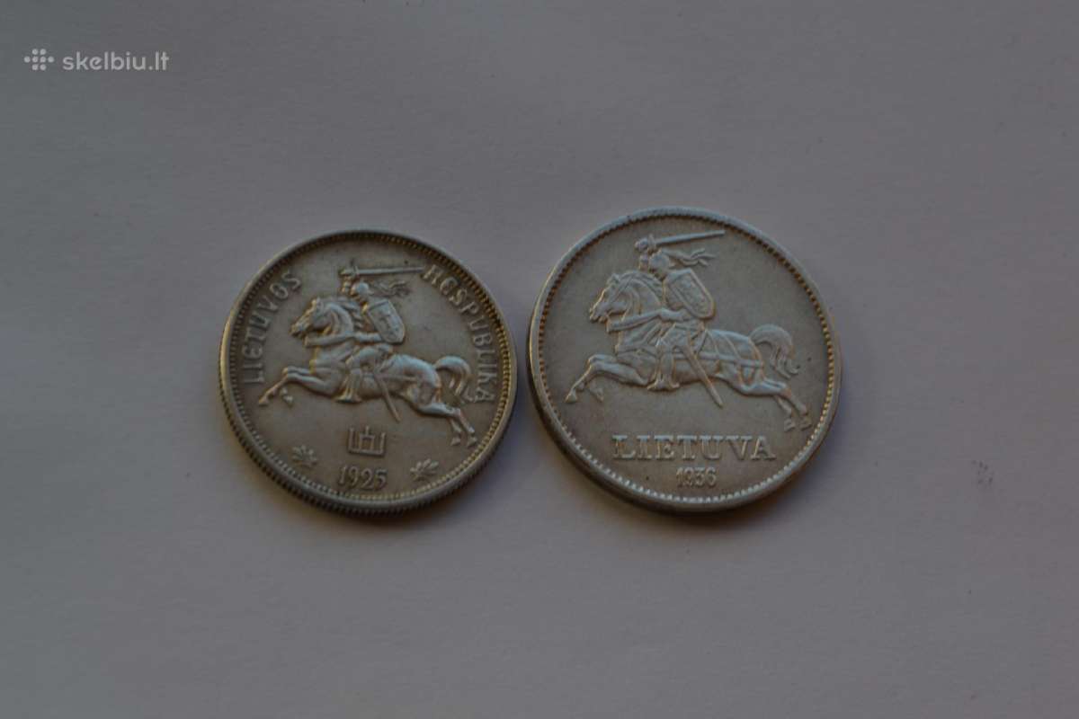 5 Litai tulpes1925 m. ,10 litu 1936 m.vytautas - nuotraukos Nr. 2