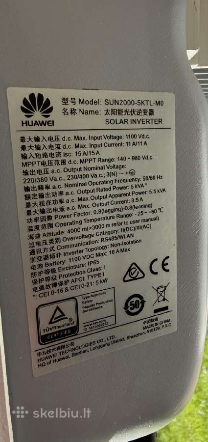 Parduodami 2 naudoti inverteriai Huawei - nuotraukos Nr. 7