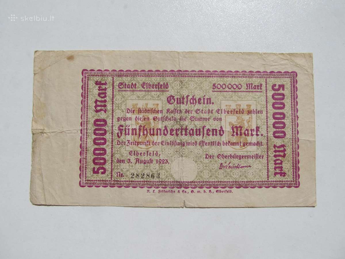 500 000 markiu, Elberfeld Vokietija , 1923