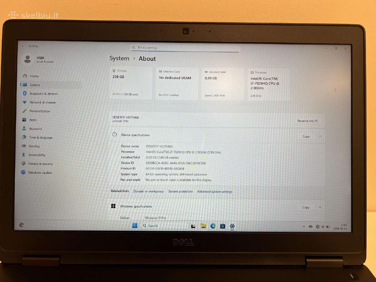Dell latiitude 5580 - nuotraukos Nr. 2
