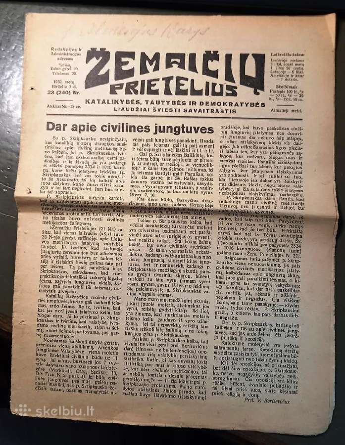 Telšiai 1932/35 "Žemaičių prietelius" laikraštei - nuotraukos Nr. 2