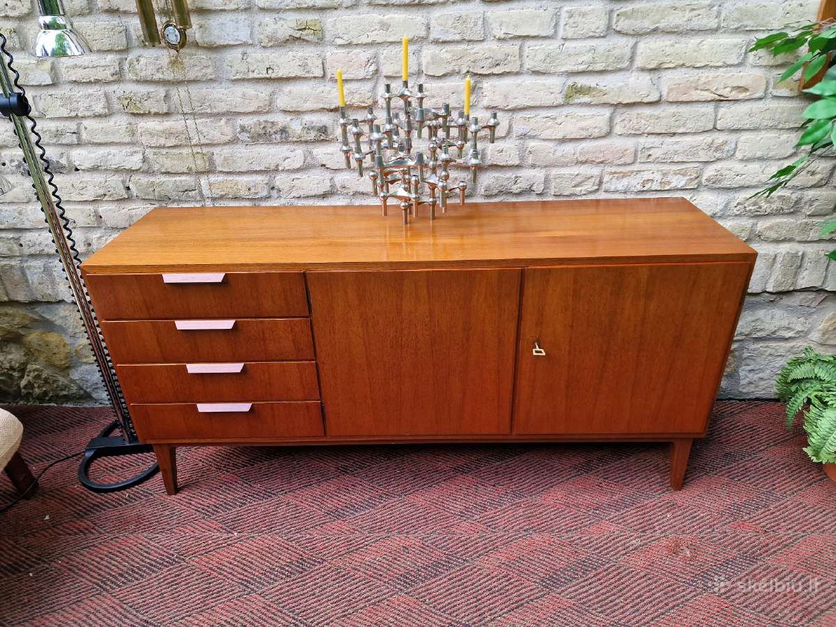 Vintažinė mid century tikmedžio komoda/indauja - nuotraukos Nr. 8