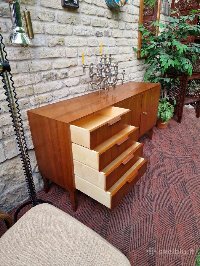 Vintažinė mid century tikmedžio komoda/indauja - nuotraukos Nr. 9