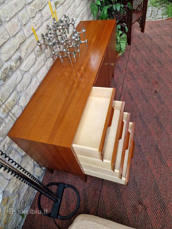 Vintažinė mid century tikmedžio komoda/indauja - nuotraukos Nr. 10