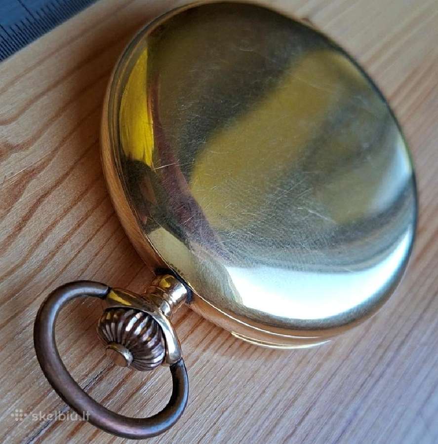 Auksinis (Au750 18k) kišeninis laikrodis