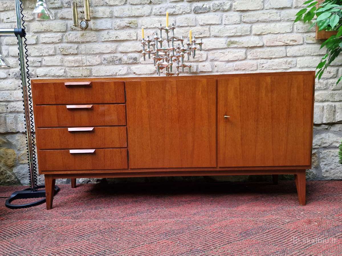 Vintažinė mid century tikmedžio komoda/indauja - nuotraukos Nr. 14