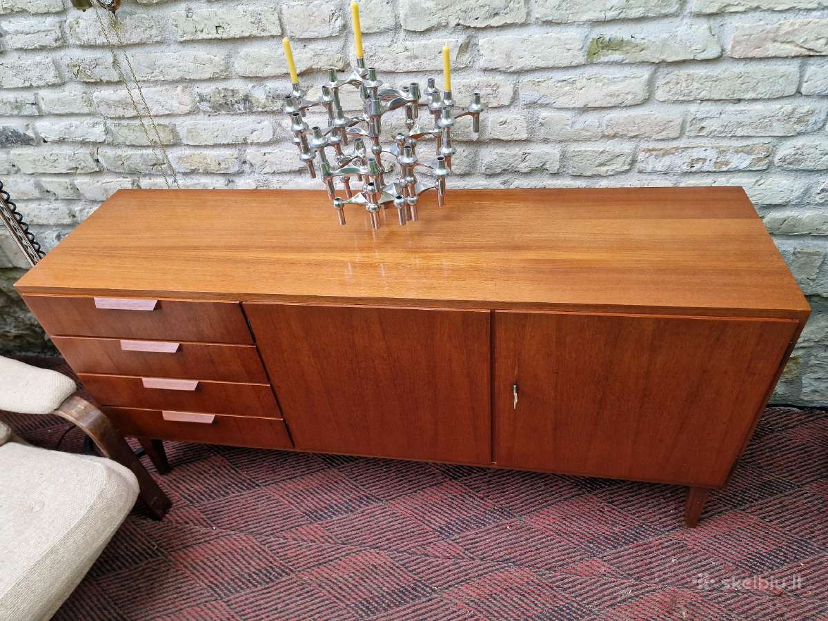 Vintažinė mid century tikmedžio komoda/indauja - nuotraukos Nr. 27