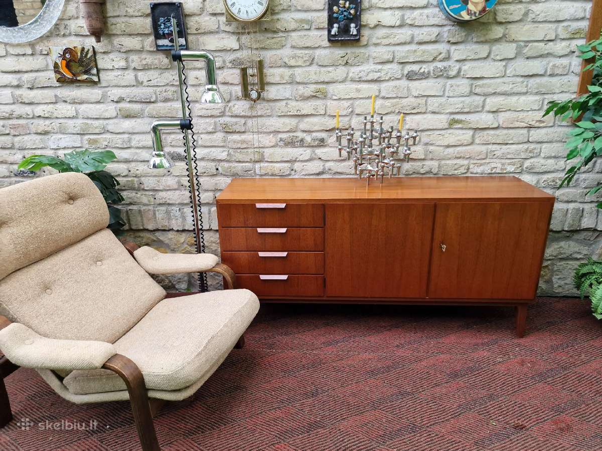 Vintažinė mid century tikmedžio komoda/indauja - nuotraukos Nr. 28