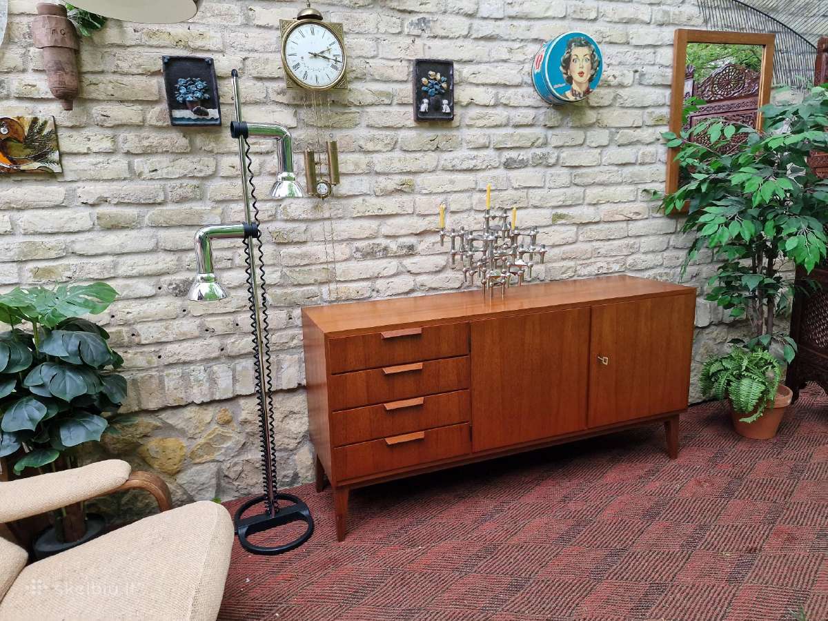 Vintažinė mid century tikmedžio komoda/indauja - nuotraukos Nr. 32