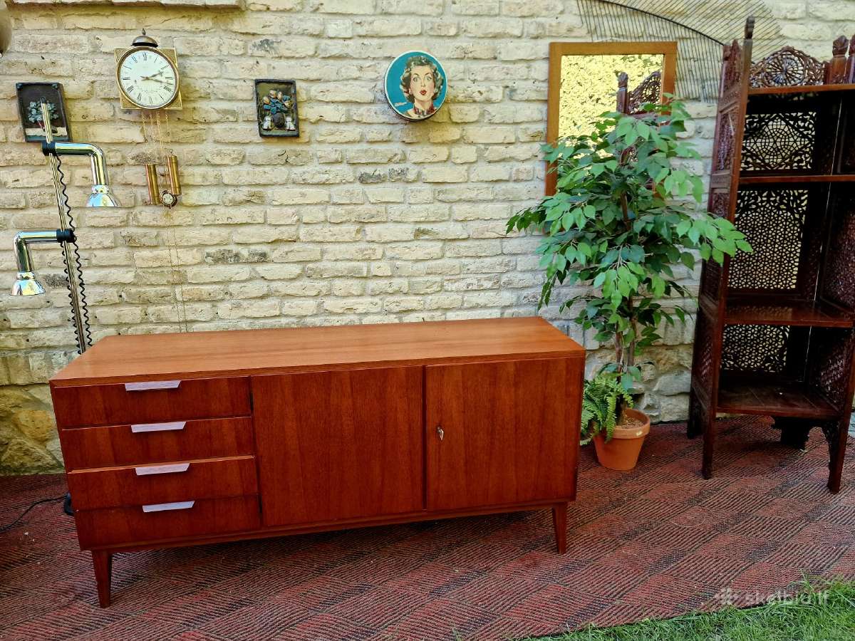 Vintažinė mid century tikmedžio komoda/indauja - nuotraukos Nr. 35