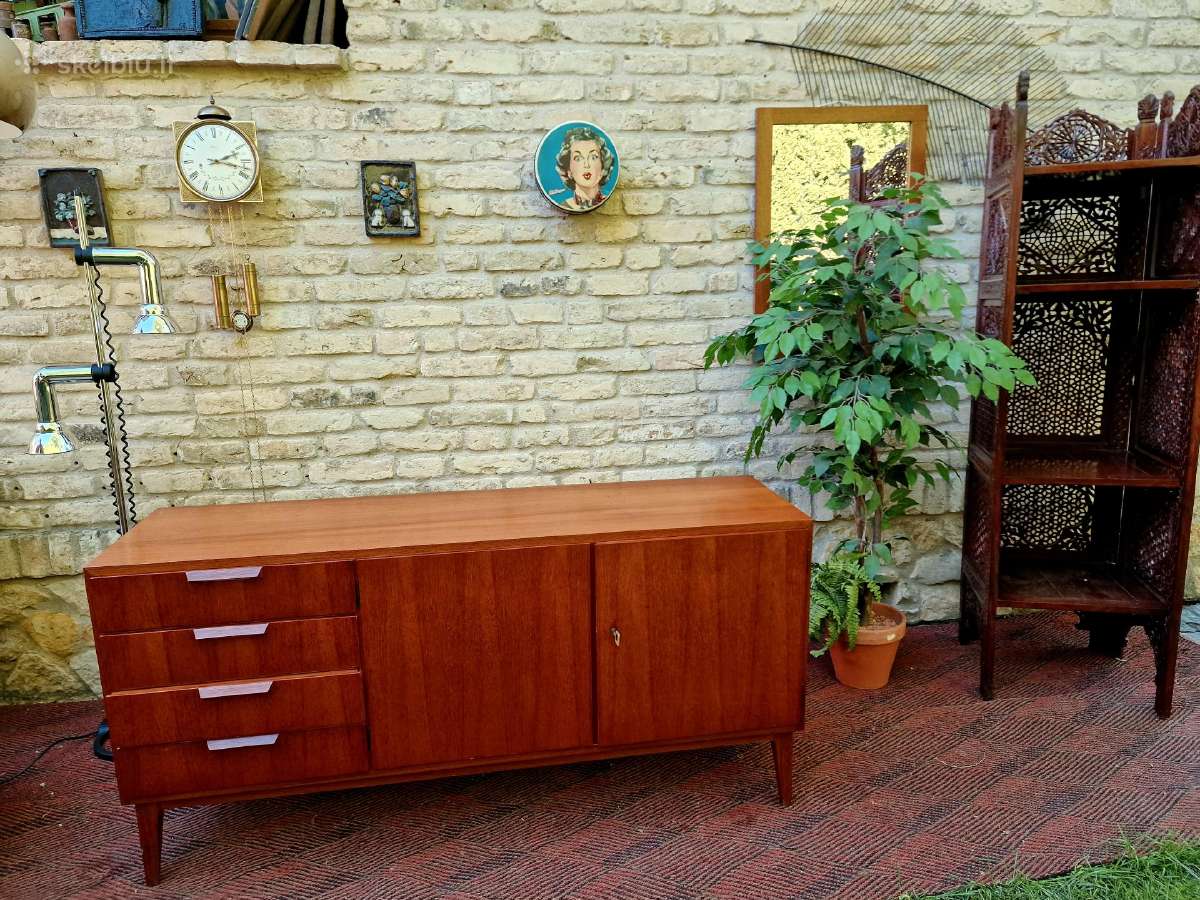 Vintažinė mid century tikmedžio komoda/indauja - nuotraukos Nr. 37