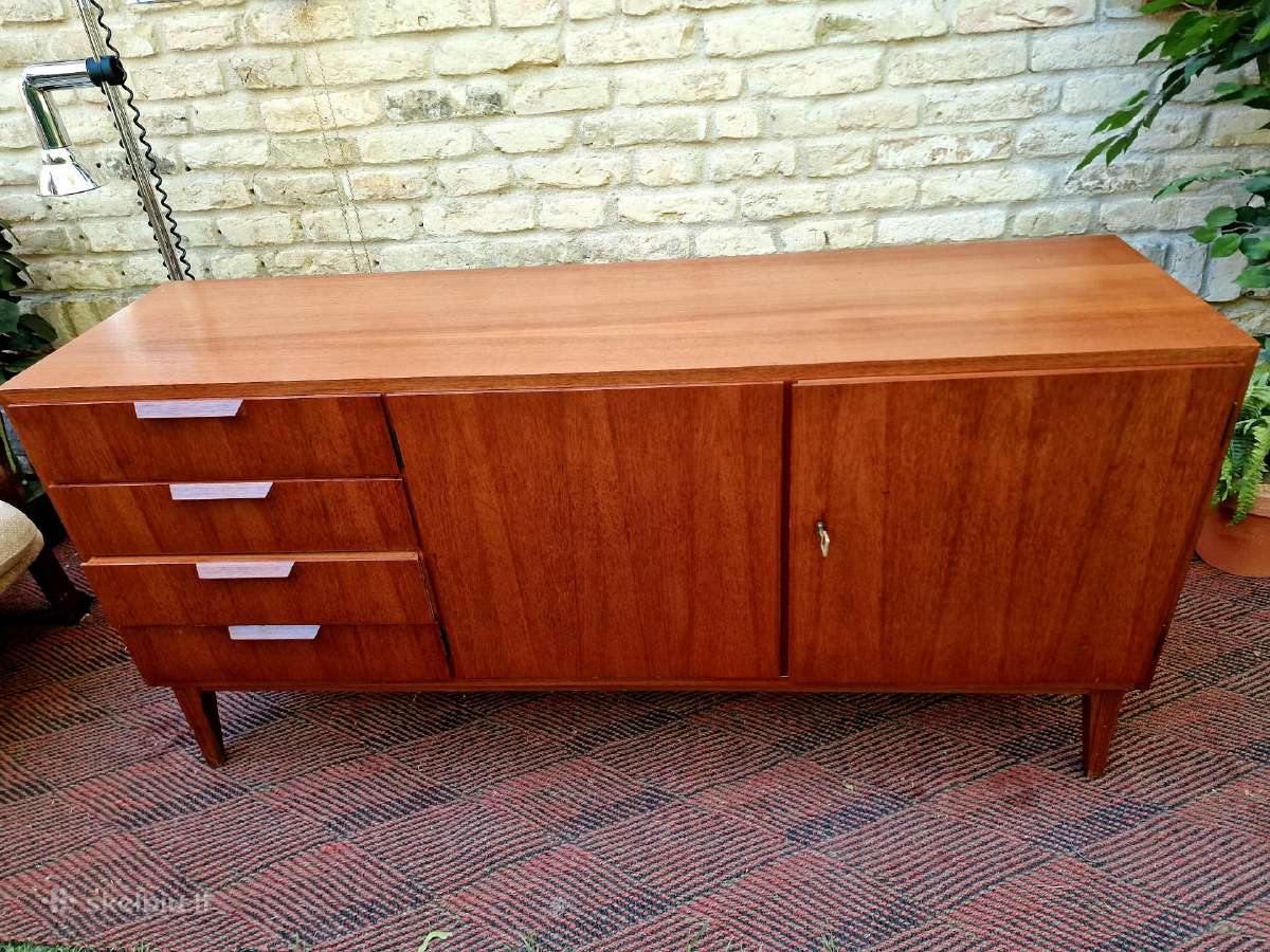 Vintažinė mid century tikmedžio komoda/indauja - nuotraukos Nr. 38