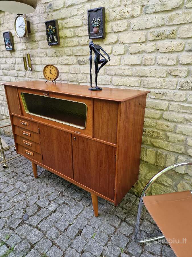 Vintažinė mid century tikmedžio indauja - nuotraukos Nr. 2