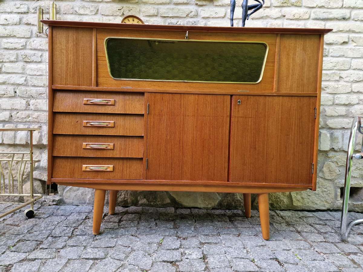 Vintažinė mid century tikmedžio indauja - nuotraukos Nr. 22