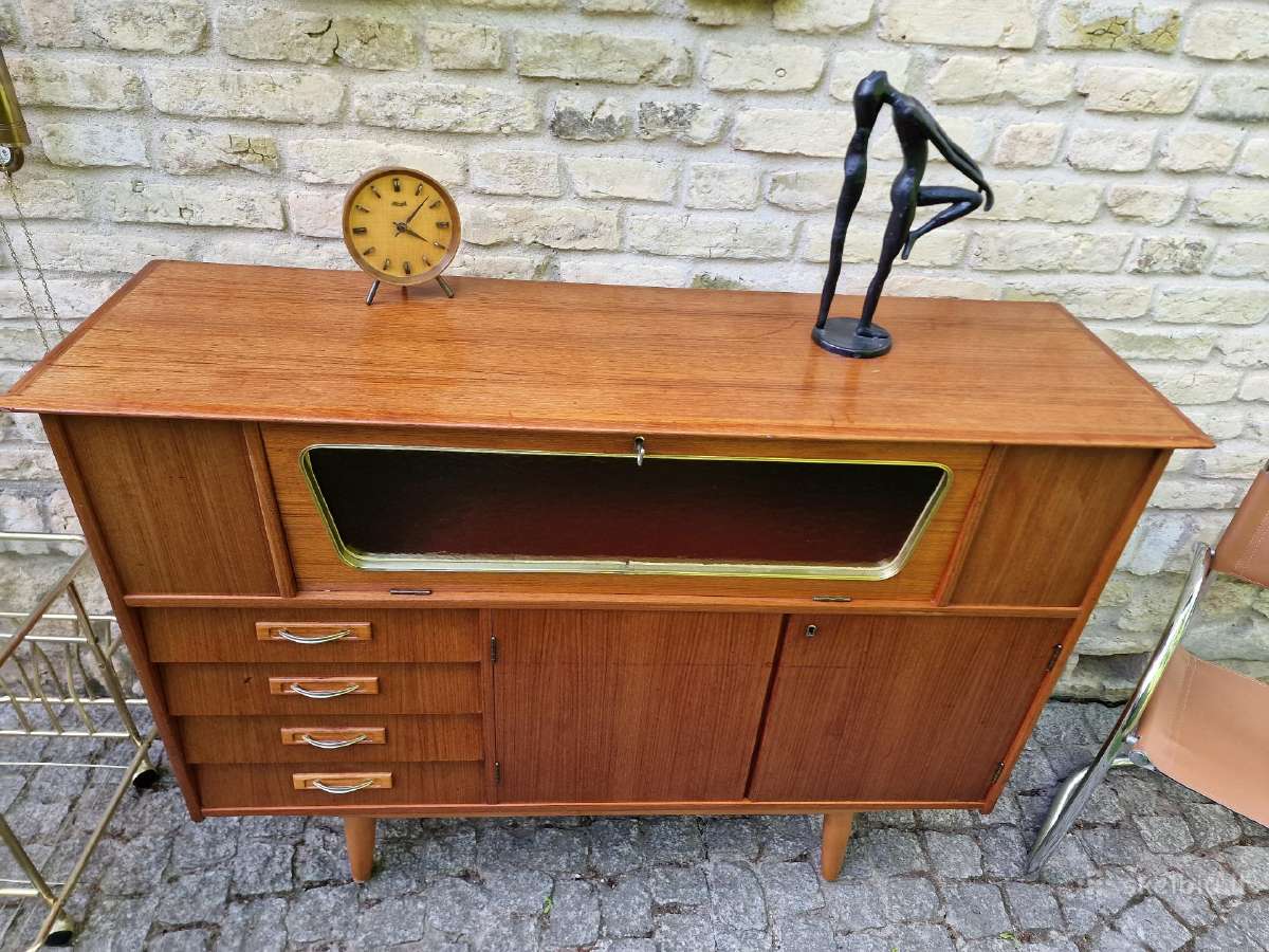 Vintažinė mid century tikmedžio indauja - nuotraukos Nr. 24