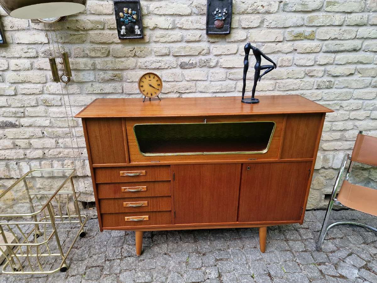 Vintažinė mid century tikmedžio indauja - nuotraukos Nr. 29