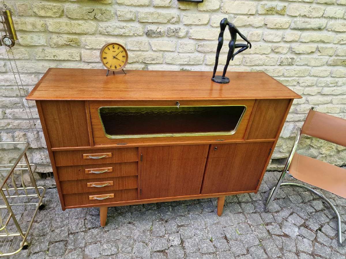 Vintažinė mid century tikmedžio indauja - nuotraukos Nr. 30