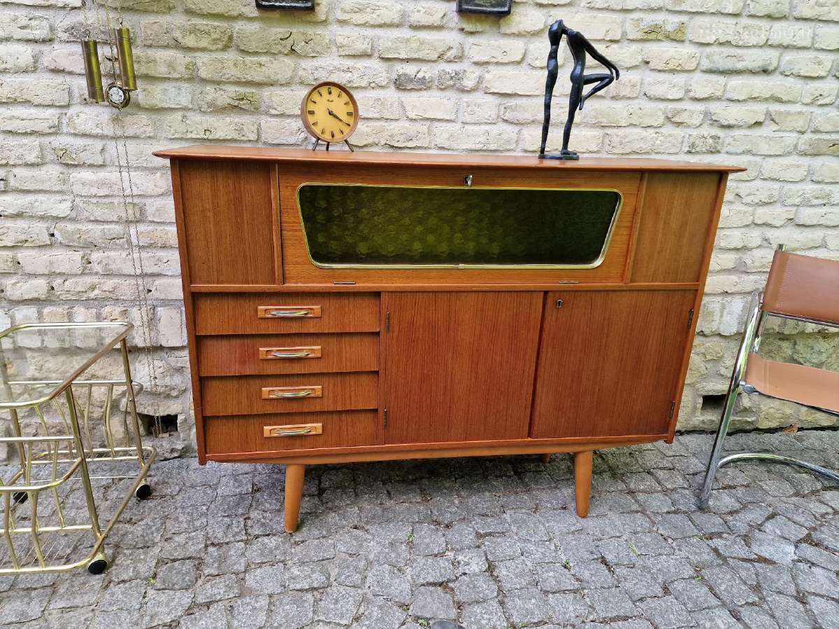 Vintažinė mid century tikmedžio indauja - nuotraukos Nr. 33