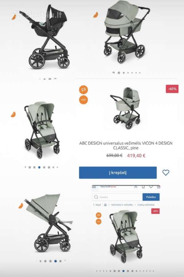 Universalus vežimėlis ,abc design (3 dalių) - nuotraukos Nr. 2
