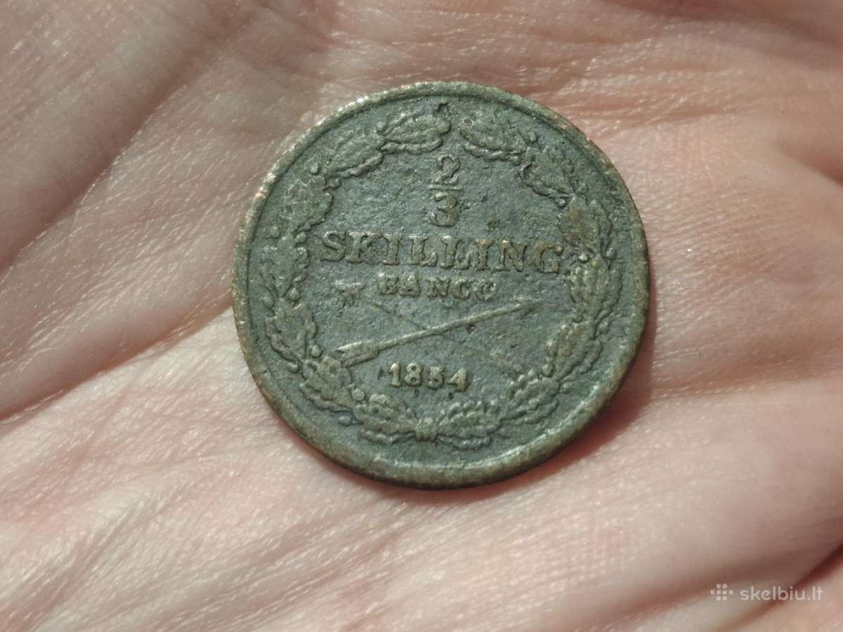 Švedija 2/3 skilling 1854