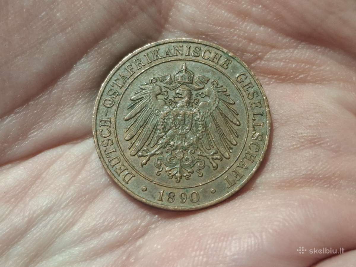 Vokietijos Rytų Afrika 1 pesa 1890 - nuotraukos Nr. 2