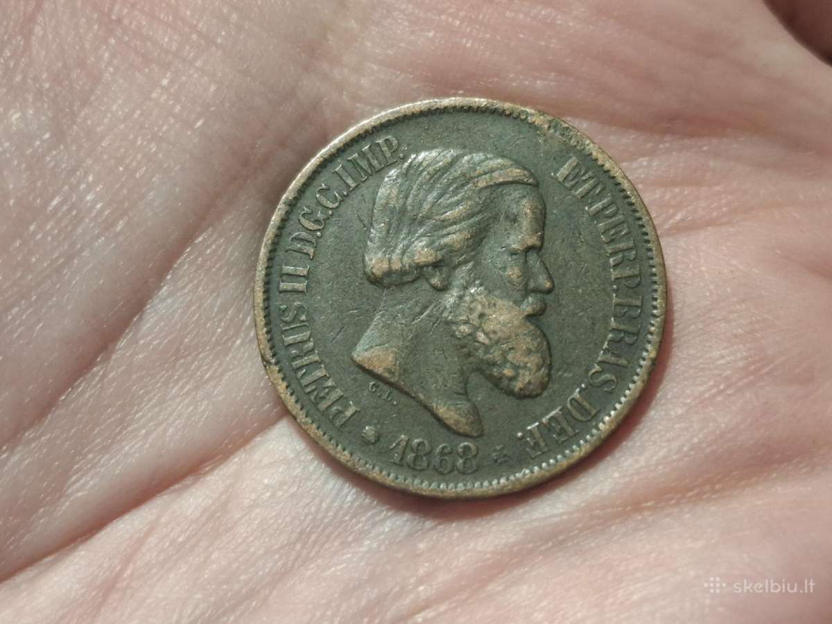 Brazilija 20 reis 1868 - nuotraukos Nr. 2