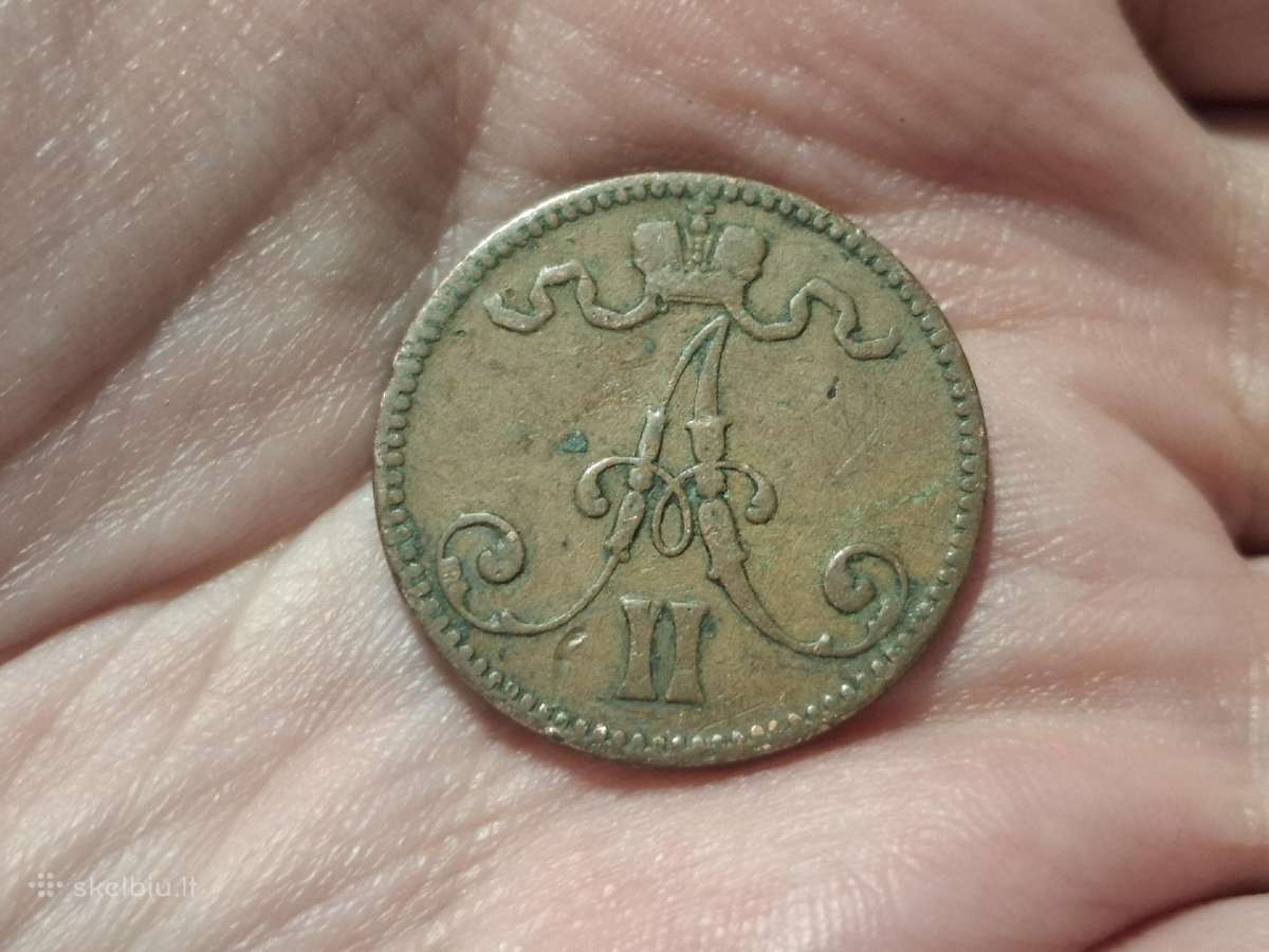Suomija 5 pennia 1865 - nuotraukos Nr. 2