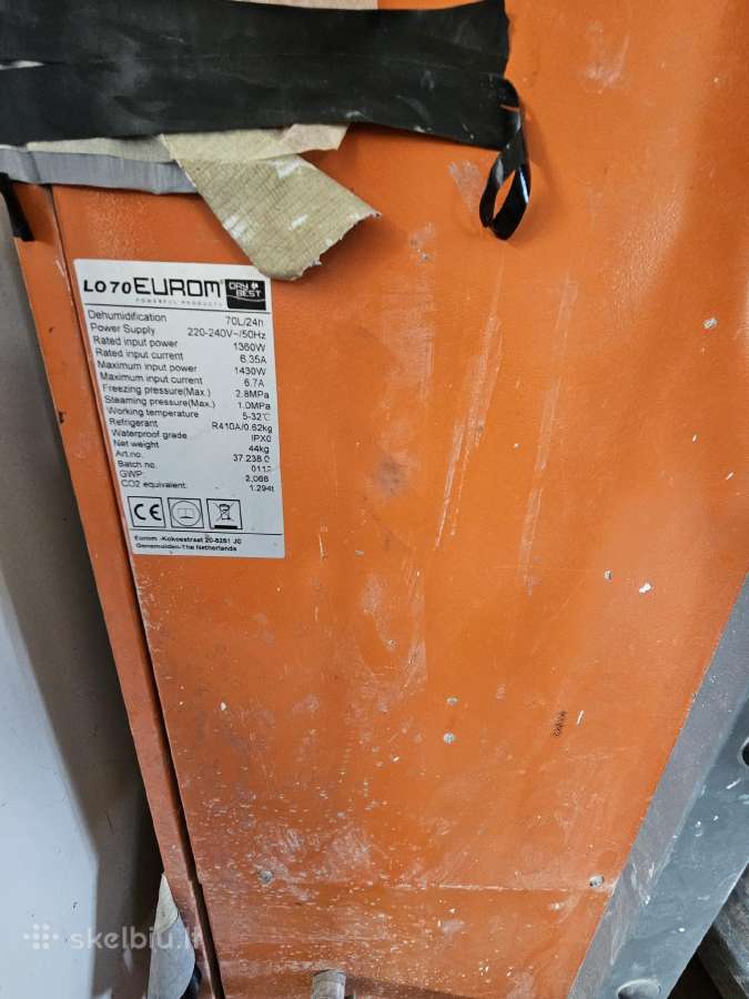 Pramoninis drėgmės surinkėjas Eurom Lo70 (70l/24h) - nuotraukos Nr. 2