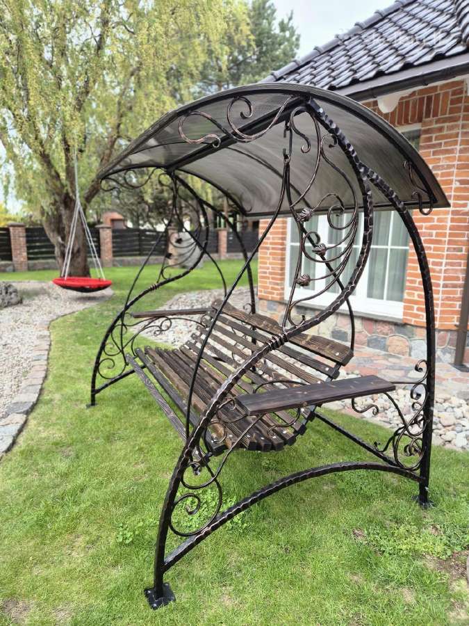 Kalvio darbo metalinės lauko supynės - nuotraukos Nr. 3