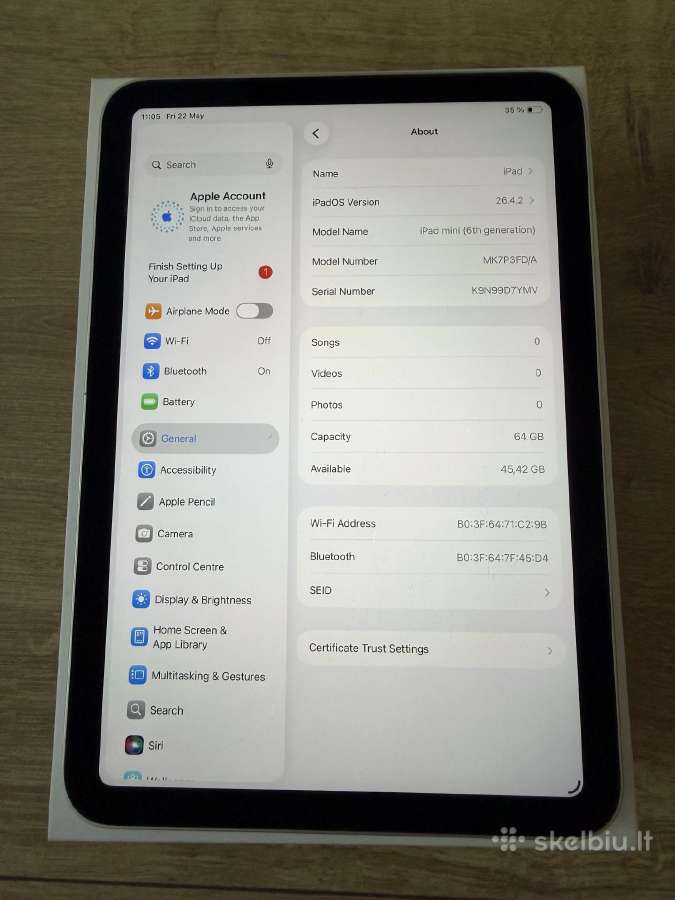 iPad Mini 6th gen, 64gb, Starlight - nuotraukos Nr. 15
