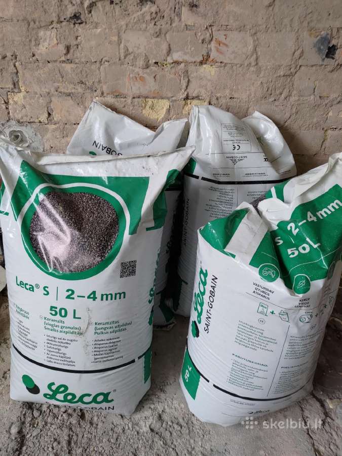 Nauji 4 maišai keramzito Leca S 2-4mm 50l.