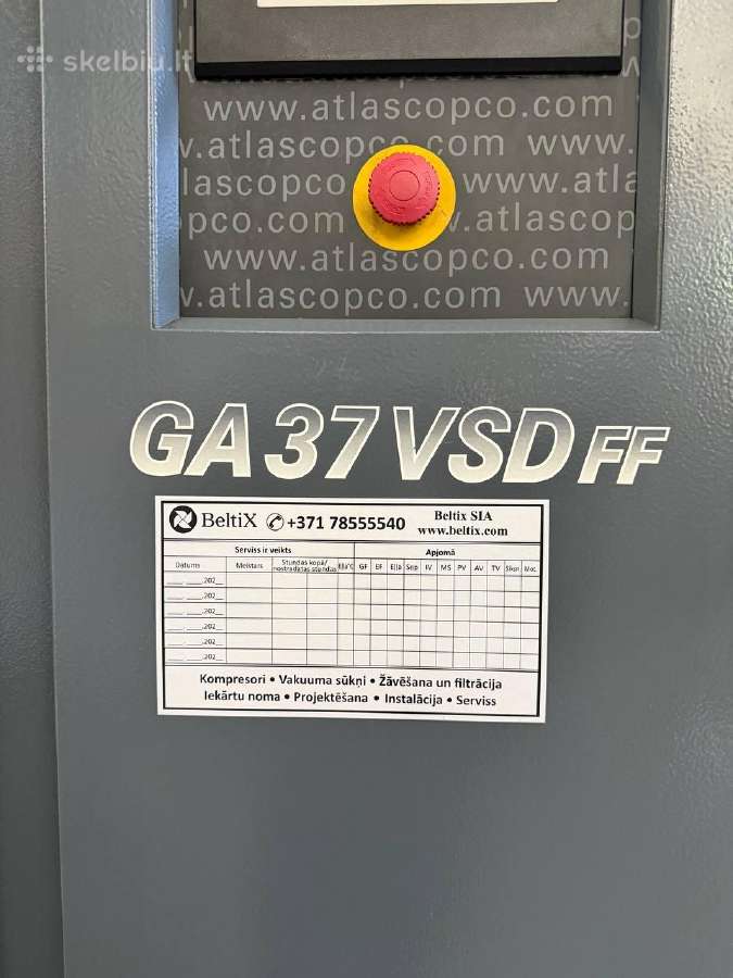 Naudotas oro kompresorius Atlas Copco Ga 37 Vsd Ff - nuotraukos Nr. 6