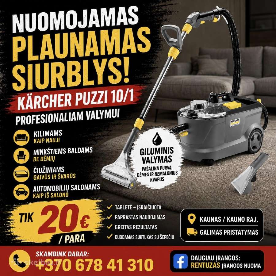 Karcher Puzzi 10/1 plaunamo siurblio Nuoma
