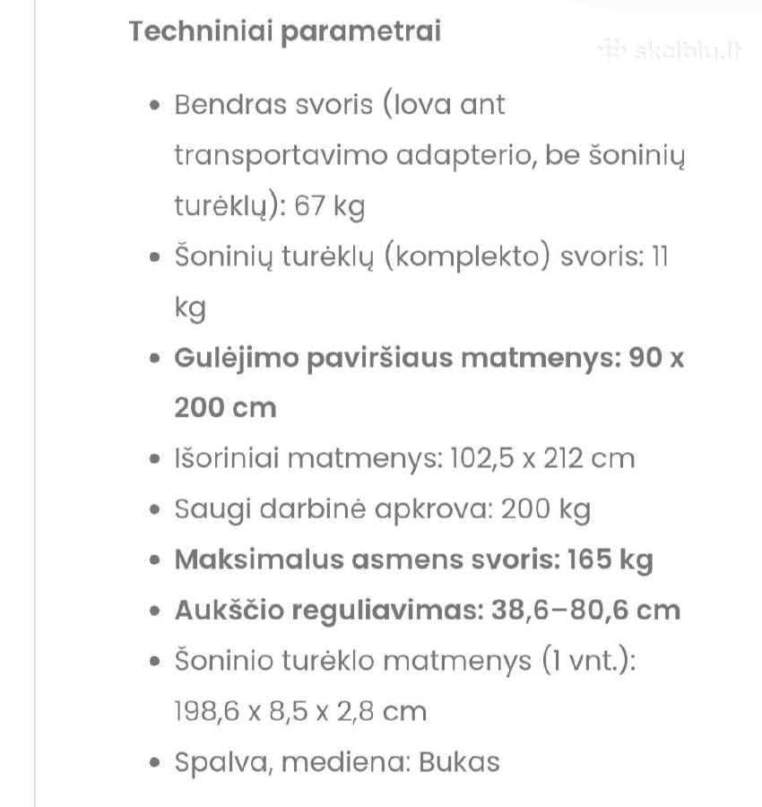 Elektrinė funkcinė slaugos lova - nuotraukos Nr. 5
