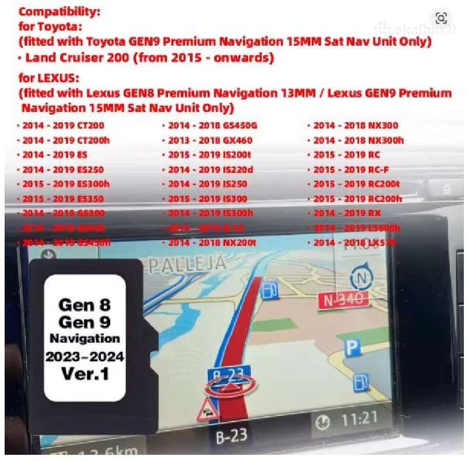 Naujausi Lexus navigacijos žemėlapiai
