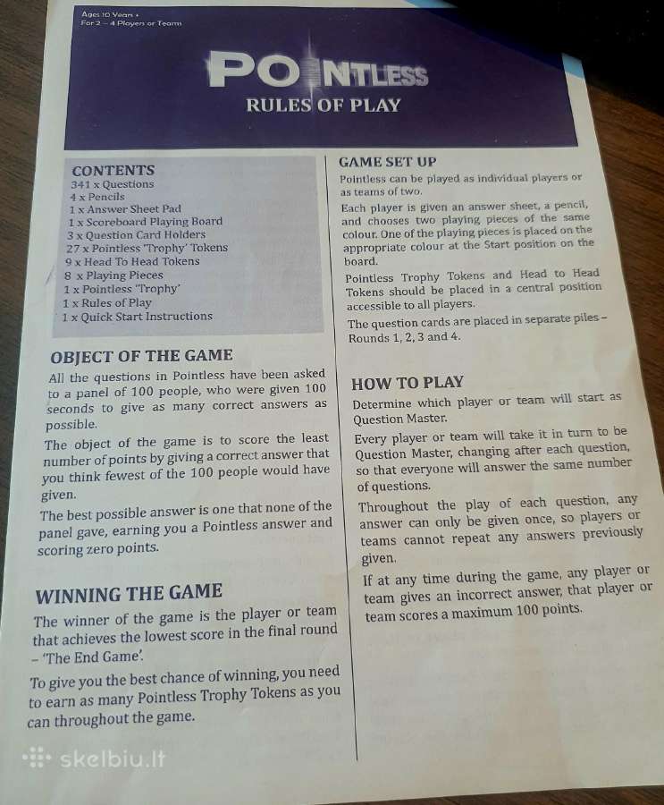 Stalo žaidimas „Pointless: The Board Game“ (2013) - nuotraukos Nr. 2