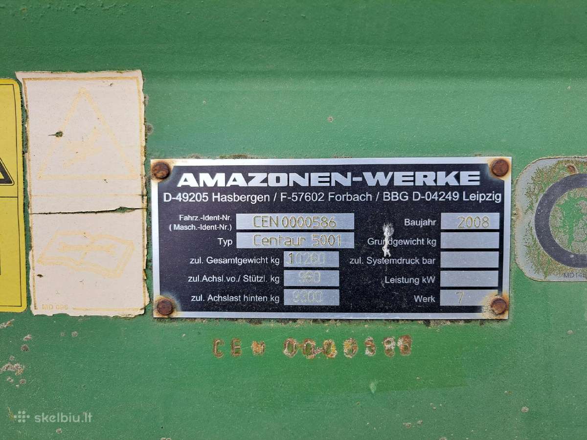 Amazone Centaur 5001 - nuotraukos Nr. 23