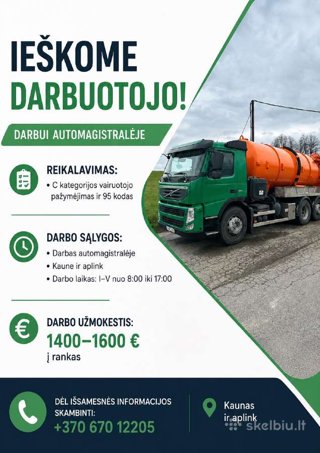 Ieškome C kategorijos vairuotojo
