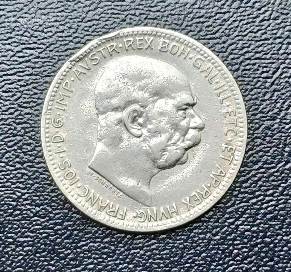 1 krona 1916m. Austrija sidabras - nuotraukos Nr. 2