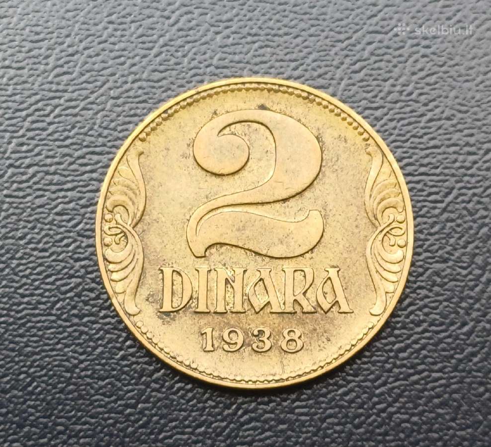 2 dinarai 1938m. Jugoslavija - nuotraukos Nr. 2