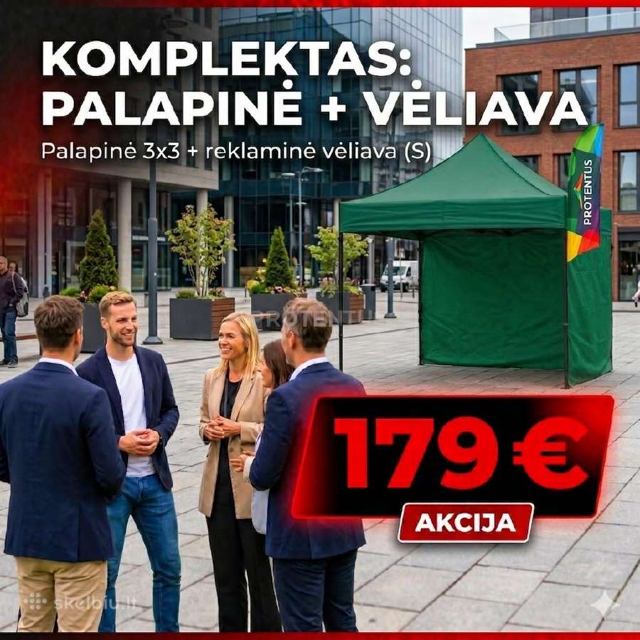 Prekybinė palapinė su reklamine vėliava! Akcija ! - nuotraukos Nr. 2