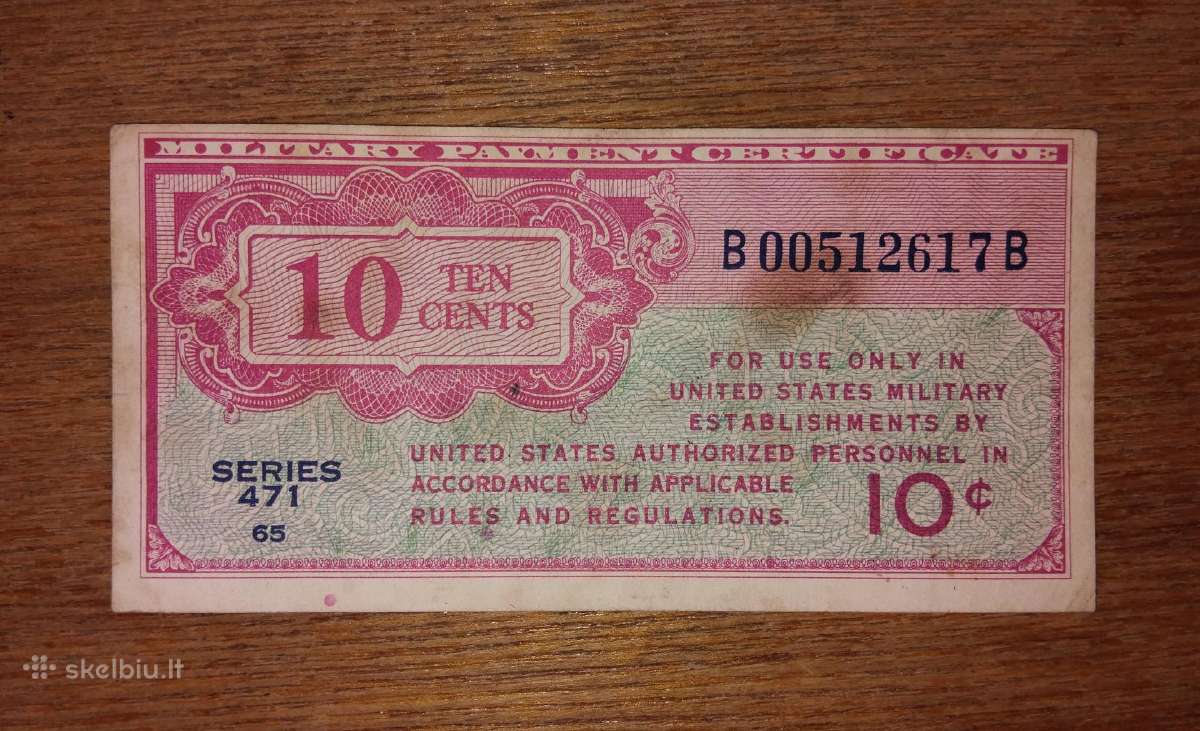 JAV 10 centu banknotas