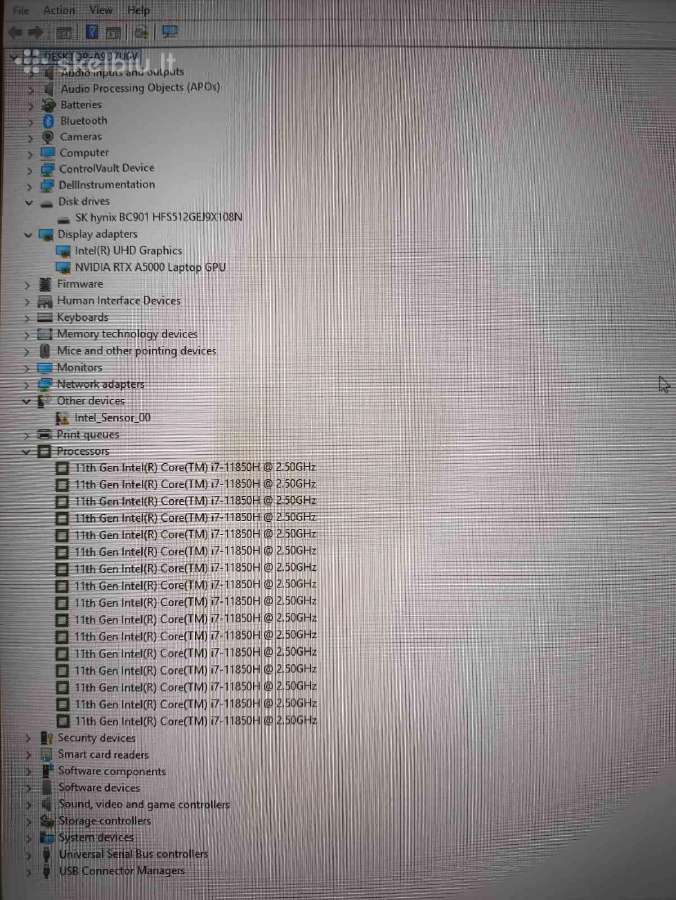 Precision 7760 i7-11850h 16/512 SSD Rtx A5000 16gb - nuotraukos Nr. 6