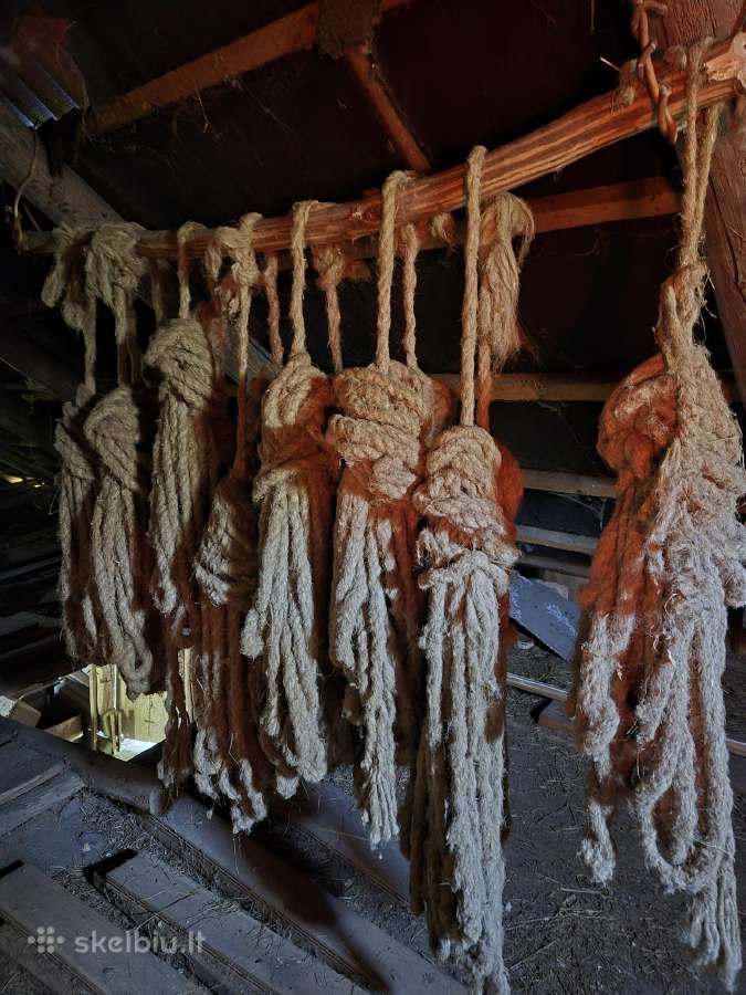 Naujos lininės rankų darbo virvės, ~40 pundų.