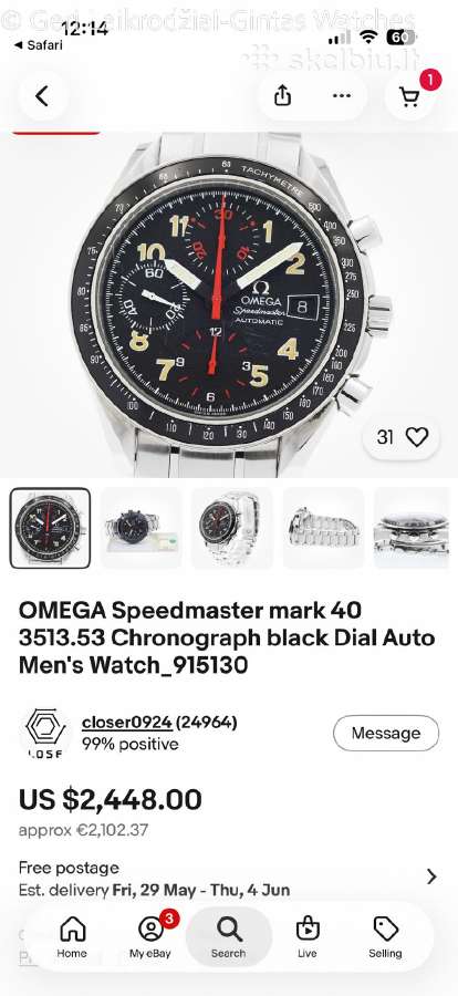 Omega Speedmaster Date - nuotraukos Nr. 34