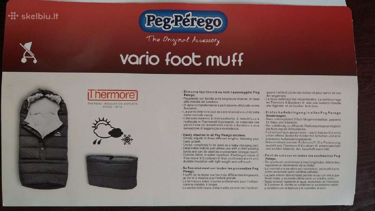 Peg Perego Vario Foot Muff Vokelis Miegmaisis - nuotraukos Nr. 7